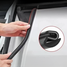 로멀리 자동차 풍절음 차단 고무 몰딩, 2개, 블랙