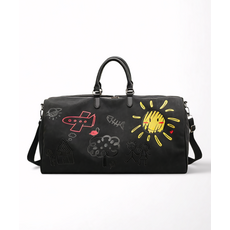 HELLJUN 해피 드로잉 선샤인 트래블 보스턴 더플백 [블랙], 블랙