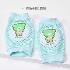 ibooooo 寶寶防摔護膝, 綠色小熊1雙裝透氣網眼 高彈不勒, 1個