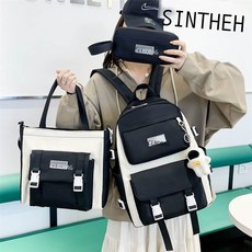 이범락 2022 가방 여중생 초등학생 3~4~6학년 가벼운 백팩 대용량 가방 네이비 벨트 액세서리, 블랙 밴드