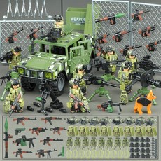 전쟁 피규어 모형 밀리터리 전투함 군인 군사 테마의 블록 미니피규어 특수부대 병사 도시 경찰관 그리고 남자아이들을 위한 다른 작은 인형들입니다. 마지막 부분은 장난감에 대한 장난스, [27] 특수부대 험비 군사 기지 8인용 6면 인쇄 보