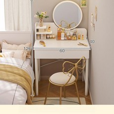 송프리 화장대 미니 원목 가정용 원룸용 수납, 조립형, 스틸 다리 모델 3단 단일 + 60cm A