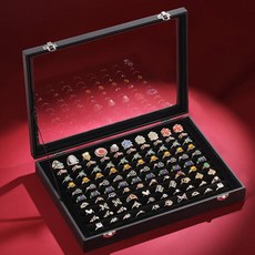 투명 뚜껑이 있는 반지 귀걸이 정리함 트레이 10 슬롯 벨벳 서랍 삽입 보석 보관함