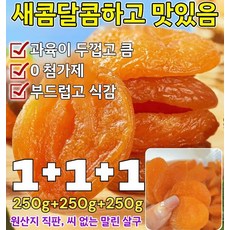 1+1+1특가 [달콤하고 부드러움] 무첨가 씨 없는 말린 홍살구 금살구 건조과일 유기농 건살구 무설탕, 250g*(1+1+1)