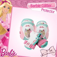 이월상품 바비 글리터 아동용 보호대(무릎+팔꿈치+손목), 1개, 글리터스위트핑크