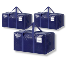 아크배라 튼튼한 이사박스 이사가방 특대형 이불가방 90L, 3개, 네이비