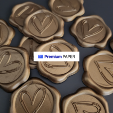 [프리미 엄페이퍼] 실링왁스 밀랍 스티커 고급 청접장 편지 봉투 스티커로 꾸미기, 골드 하트 10개