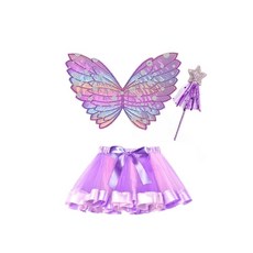 Baby童衣 萬聖節女童天使翅膀套裝組 小仙女表演服 派對澎澎裙