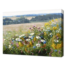 ECO SOLE DIY油畫 艾凡里村莊 野花盛開的山丘 DIY風景畫 40 x 50 cm, 28色, 1個