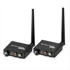 무선 오디오 송신기 및 수신기 2.4GHz 무선 하이파이 오디오 어댑터 키트 160ft/50m 거리 변속기, Black