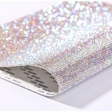 白色 幻彩色 裝飾 鑽石貼 內飾 水晶閃鑽貼紙 車標 DIY 貼鑽 24X40CM, 1個, 五彩