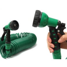 베란다 청소 물주기용 스프링 분사호스 분사기 다기능분사기 물주는호스, 코일호스스프레이 7.5m