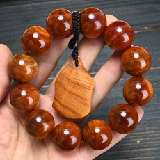 太行崖柏玉化糖心料手串 - 陳化紅高油密2.0佛珠 - 濃鬱香味, 20mm*12顆配木牌（精品）, 1個
