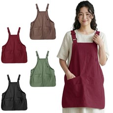 깔끔더하기 앞뒤 카페 방수 예쁜 앞치마, 1개, 레드와인