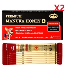 호주 네이쳐스탑 메디 마누카꿀 + 프로폴리스 15ml x7팩-2개, 2개