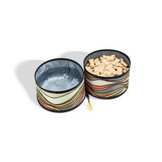 OllyDog Superbowl | 접이식 강아지 여행용 그릇 | 2칸 음식 및 물 | 접이식 | 휴대용 강아지 그릇 | 하이킹 캠핑 (Ventura '73), Ventura '73