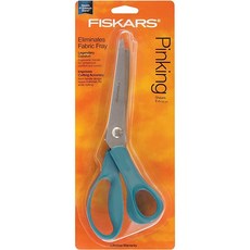 Fiskars 패브릭 커팅 페이퍼 및 공예용 20.3cm(8인치) 프리미어 왼손잡이 핑킹 가위 고급 스테인리스 스틸 지그재그 블레이드는 마모를 방지하고 왼손잡이의 편안함을 위, Pinking