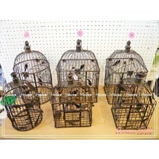*︵House傢飾︵*古銅色鍛鐵鳥籠/花器 2個1組 (圓形.長方形.正方形) 3款【限量款/新發售】, 1個