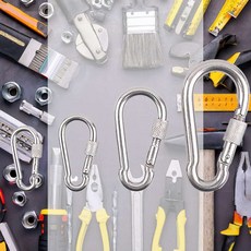 비너 잠금용 체결 샌드백 걸고리 스냅 은색 텐트, 2_ M6, 1개