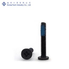 【銳禾】工廠直營 M2x12 鍍黑鋅 防鬆膠 100入 I頭 十字槽 機械牙 特殊螺絲 IAM0201201R, 1個