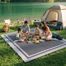 KAIROS OUTDOOR 대형 휴대용 캠핑 매트 방수 방습 두꺼운 감성 야외 피크닉 캠핑용 러그, 화이트 그레이