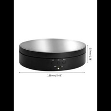 전기 360도 회전 디스플레이 스탠드 3단 속도 거울 턴테이블 쥬얼리 배터리 USB 전원 공급 장치 사진 촬영, 1개, 145MMwhite