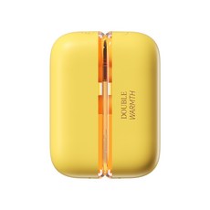 DOUBLE WARMTH炫彩磁吸分體暖手寶，迷你便攜，雙面速熱，多段調溫，氛圍燈, 檸檬黃, 【四檔溫控+電溫雙數顯】