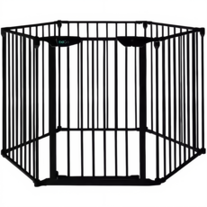 kingbo 多功能寵物圍欄6片套裝，75CM/100CM高度可選，安全防護，靈活調整, 白色, 1個