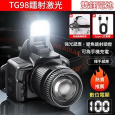 TG98 變焦頭燈 強光感應 揮手感應, U8相機頭燈 - 黑色, 1個