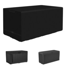 코브슈이웨 데크 박스 커버 71갤런 파티오 수납 벤치 커버용 야외 방수 600D 방수 빈 컨테이너 커버 블랙(48" L x 20" W 22" H), 48" L x 20" W x 22" H, 블랙