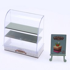 시시오도시 미니어처 상점 방 케이크 빵 디저트 캐비닛 선반 수공예 인형 집 스탠드 식품 아크릴 디, 01 white