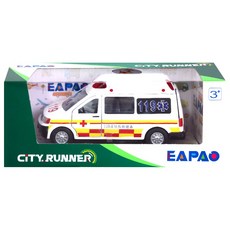 易保EAPAO 119救護車 聲光效果 合金迴力車 玩具車 模型車 仿真, 1個, 119救護車(格紋), 白色