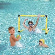 어린이 수영장 농구 골대 물놀이용품, 중형 골대 1개 축구공+1개