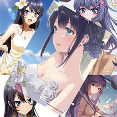 臺灣出貨 櫻島麻衣專款海報師娘學姐青春豬頭少年係列二次元週邊高清壁紙畵, 【櫻島麻衣-追新款】,【新款高清海報4張不重複】