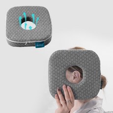 귀눌림방지 베개 구멍베개 통기성 메모리폼 기능성 귀보호 베개, 1개, 그레이