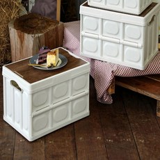 다모아만물상 우드 폴딩 캠핑 테이블박스 폴딩 스토리지 수납 공간 이동식 정리함 캠핑 낚시 차박 가정용 테이블, 베이지