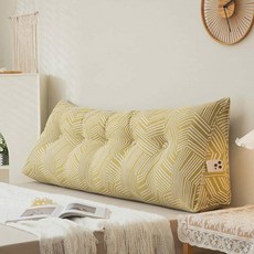 삼각 등받이 쿠션 침대 머리맡 대형 베개 소파용 롱 쿠션 커버 포함, 격조 푸르고 싱싱하다