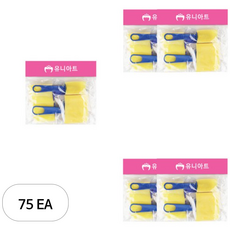 유니아트 도장찍기 스펀지 9번, 혼합 색상, 75개