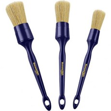 YeewayVeh 자동차 디테일링 브러시 세트 가죽 시트 에어 통풍구 엔진 베이용 울트라 소프트 멧돼지 털 3팩 실내외용 오토 디테일링 인디고, Indigo (Boars Hair Detailing B