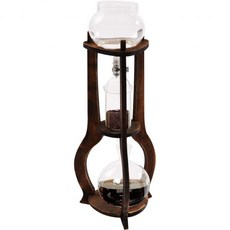 콜드 브루 커피 메이커 600ml20.29온스 아이스 타워 드리퍼 티 6-8컵 고보로실리케이트 유리 목재 304 스테인리스 스틸 구리 - 홈 오피스용브라운, Brown