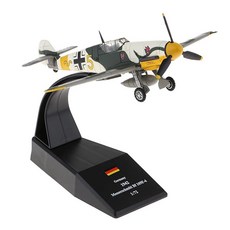 1/72 스케일 Bf-109 / Me-109 전투기 공격 비행기 디스플레이 모델-금속 군사 항공기 스탠드 포함