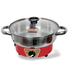 雅瑟 2.5公升電火鍋，採用304不鏽鋼內鍋，具備三段溫度調節與透明玻璃鍋蓋, AS-230S