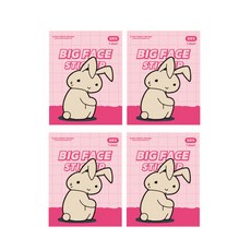[짱구는 못말려]빅 페이스 스티커, 4개, 왕토끼