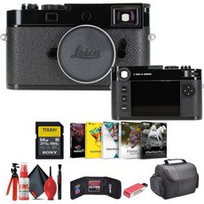 라이카 M11 레인지파인더 카메라 블랙 20200 + 64GB 메모리 카드 코렐 사진 소프트웨어 리더기 케이스 플렉스 삼각대 청소 키트 지갑, Glossy Black