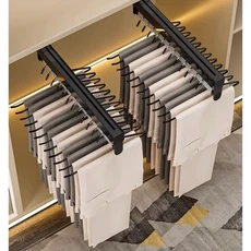 얇은 캐비닛 상단 장착형 텔레스코픽 옷장 걸이 막대 수직, 04 A-37CM Black