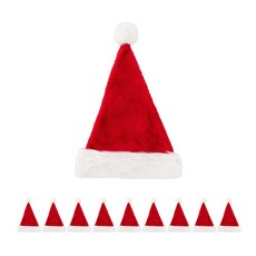 Partyzzang Veloa Santa Hat 10 聖誕道具, 一套 10 頂 Veloa 聖誕老人帽