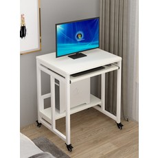 미니 컴퓨터 책상 이동식 1인 노트북 1인용 거실, A형 화이트