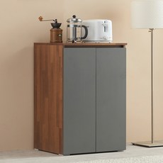 앨빈 심플 수납장 다용도 주방 거실 베란다 커피머신 정수기선반 받침대 낮은 미니수납장 하부장 500, 멀바우그레이
