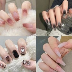 붙이는 네일팁 셀프 네일 손톱 스티커 다양한 광택 단기간 간편, 1개, LM-051