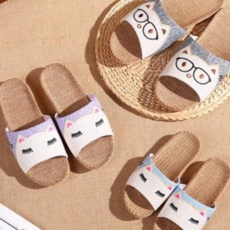 거실화 발편한 학생 고양이 왕골 슬리퍼 여름 샌들 린넨 마, 스카이38(235-240), 스카이38(235-240), 235